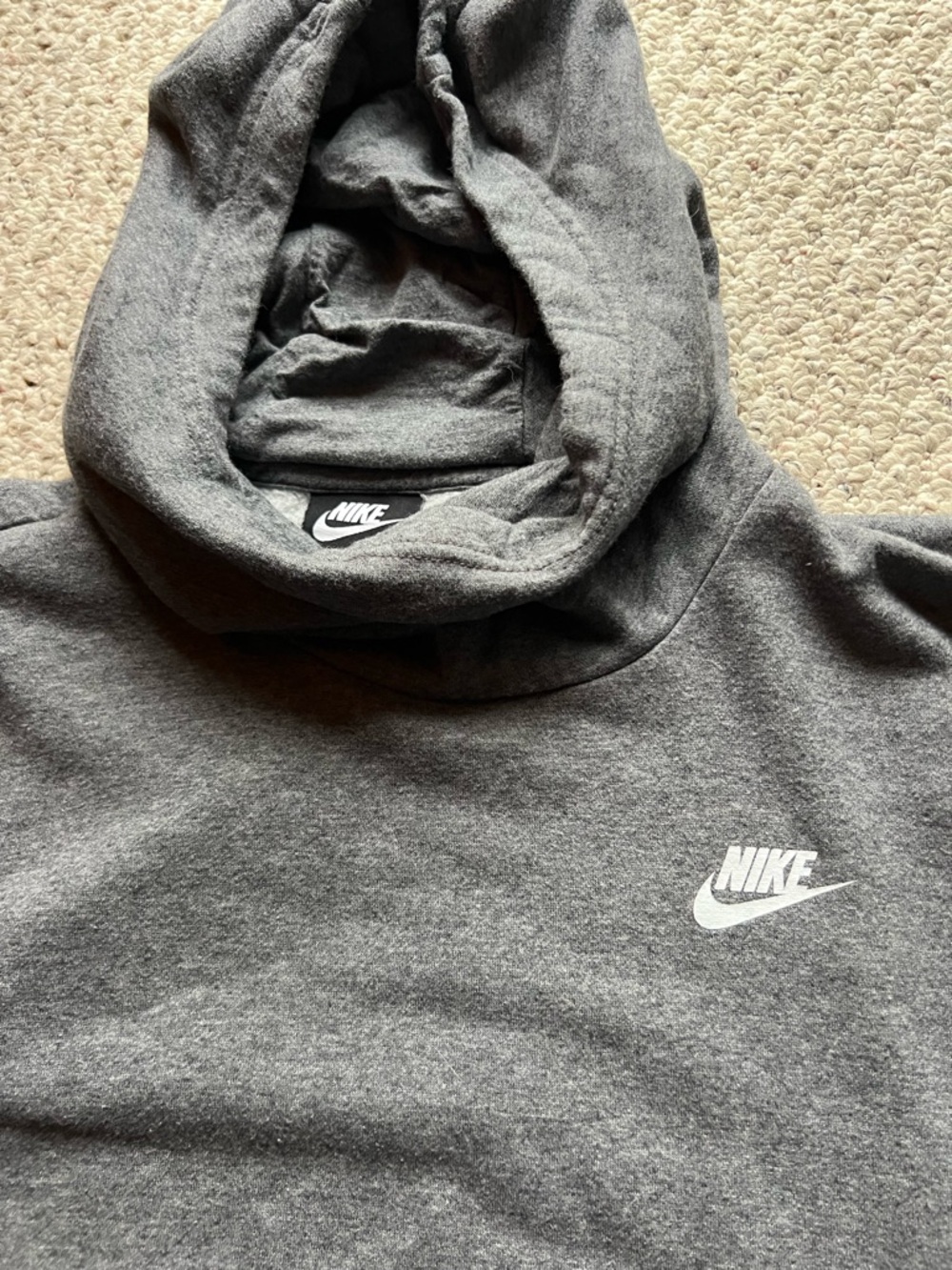 Gray High neck Nike Hoodie - Picture 3 of 4